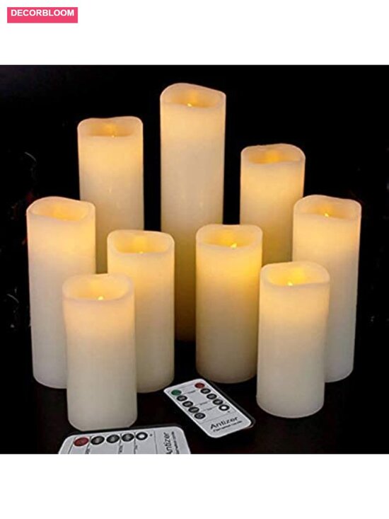 Other - Flameless LED Candles 9 Pack Real Wax Remote Timer Home Decor